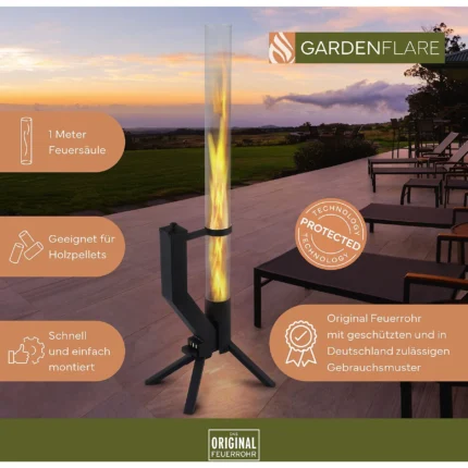 Gardenflare feuerrohr schwarz